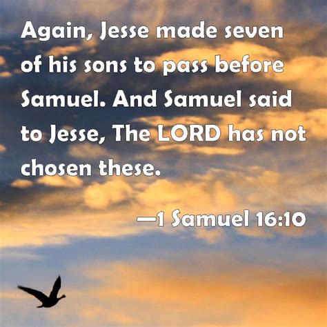 1 Samuel 1610 Again Jesse Made Seven Of His Sons To Pass Before