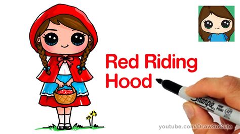 How To Draw Little Red Riding Hood Cute And Easy Youtube