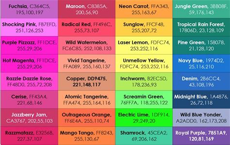 Complete List Of Current Crayola Crayon Colors 2022