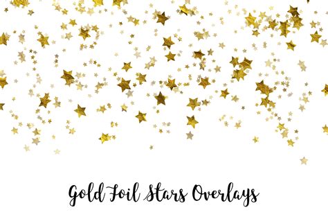 Gold Foil Stars Overlays Gold Stars Confetti 210606 Decorations Design Bundles