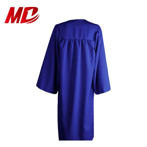 China Royal Blue Matte Graduation Caps And Gowns With Gold Stole