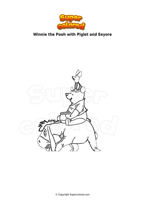 Coloring Page Winnie The Pooh With Piglet And Eeyore Supercolored Com