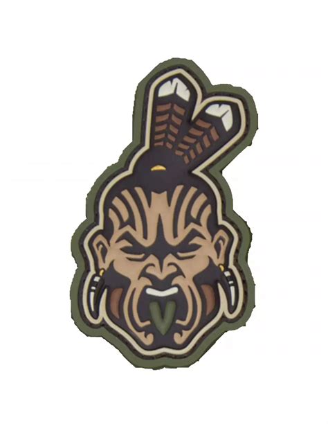 Mil Spec Monkey Tactical Patch With Velcro Maori Warrior Head 1