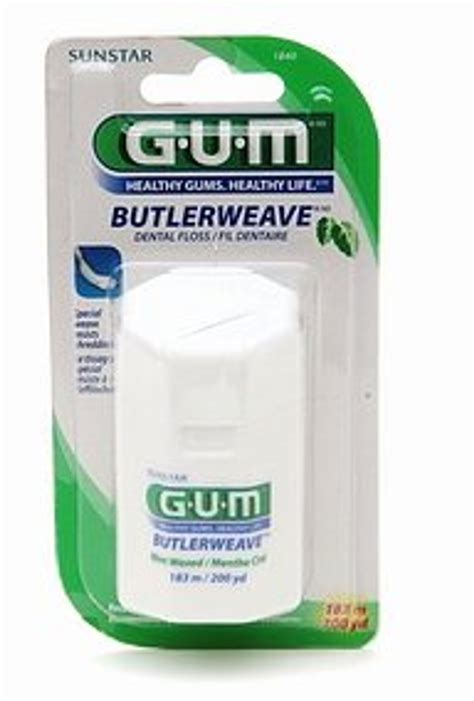 Gum Butlerweave Dental Floss Mint Waxed 200yd