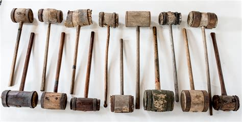 Large Wooden Mallets Or Commanders Found Objects Of Industry