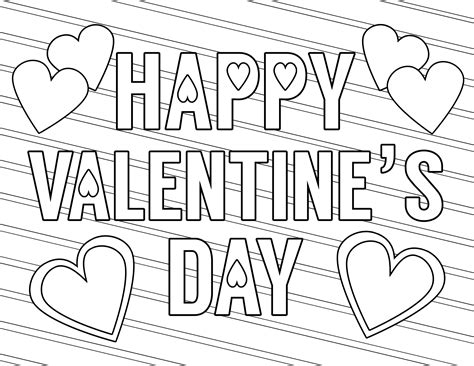 Printable Happy Valentines Day Coloring Pages