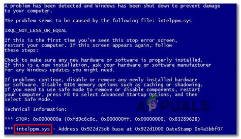 how to fix intelppm sys bsod on windows 7 8 or 10