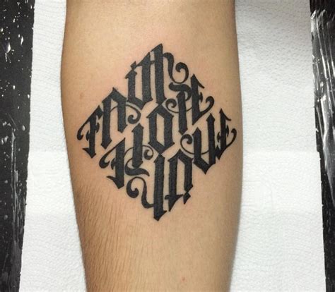 It is rather in fashion than those complicated and intricate designs with a lot of elements in it. Two Word Tattoos Ambigram