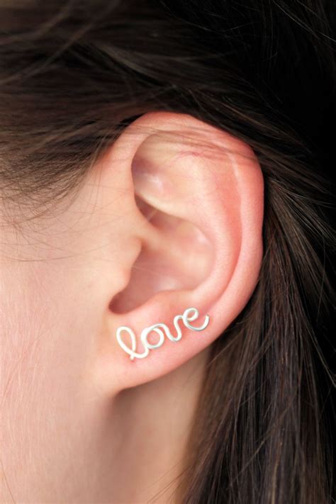 Love Cartilage Earring Cartilage Earrings Cute Ear Piercings Earrings
