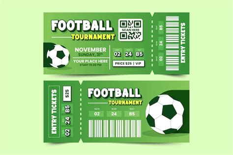 Premium Vector Football Tournament Sport Event Ticket Design Template