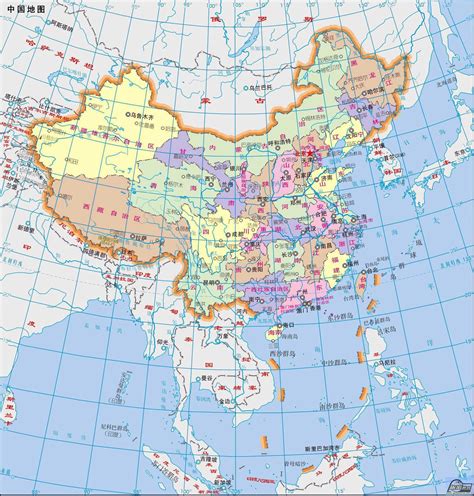 Detailed Political And Administrative Map Of China In Chinese China