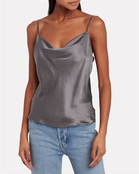 intermix private label fayette cowl neck silk camisole intermix® neutral skin tone fayette