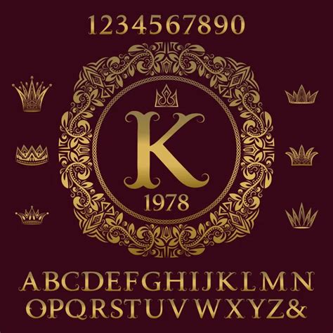 Crown Royal Logo Font Golden Patterned Letters And Initial Monogram