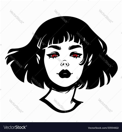 Portrait A Cute Short Haired Girl Royalty Free Vector Image