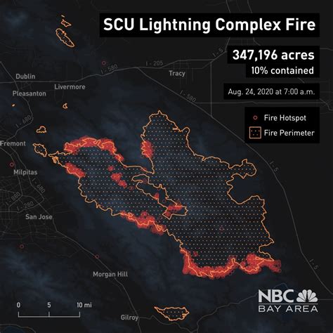 Scu Lightning Complex Fire Third Largest In Californias History At