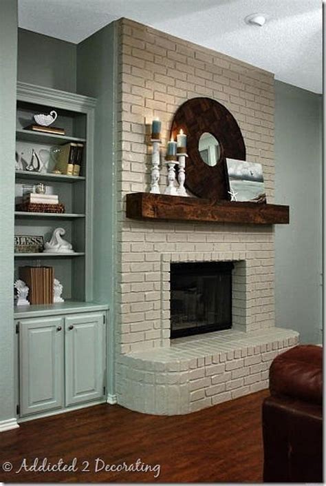 80 Modern Rustic Painted Brick Fireplaces Inspirations