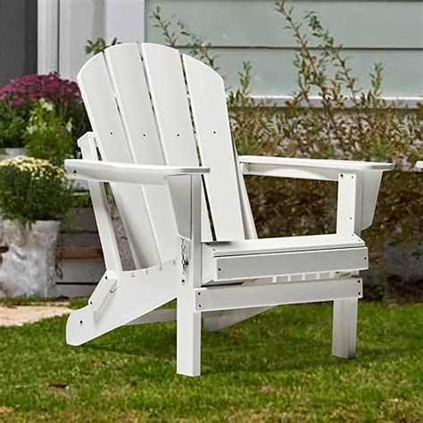 Braxton Folding Plastic Adirondack Chair White