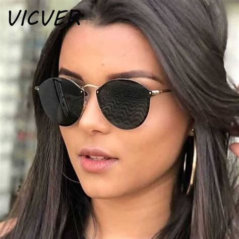 rimless sunglasses women brand designer 2018 new vintage pilot sun glasses lady metal glasses