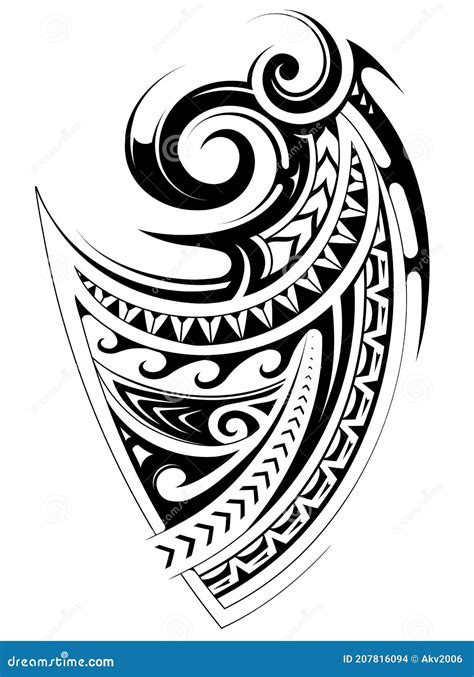 Maori Tribal Art Style Tattoo Design Stock Vector Illustration Of