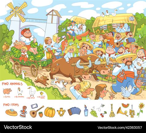 Find Animals And Hidden Objects Royalty Free Vector Image