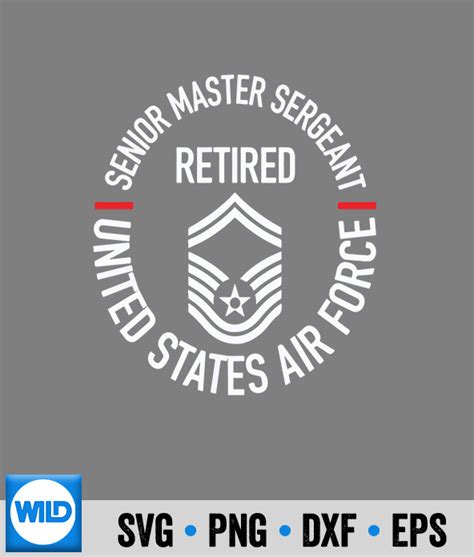 Air Force Svg Senior Master Sergeant Retired Air Force Retirement Svg