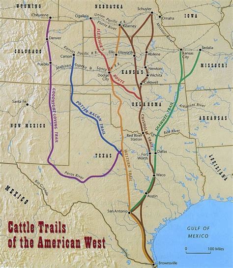 Cattle Drives Map Cattle Drives Cattle Drive Teaching History