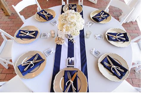 Blue white nautical Wedding table | Nautical wedding theme, Nautical wedding, Nautical bridal ...