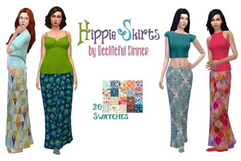 Hippie Maxi Skirts By Deelitefulsimmer At Simsworkshop Sims 4 Updates