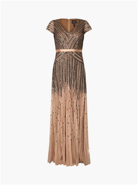 Adrianna Papell Embellished Maxi Dress Nude