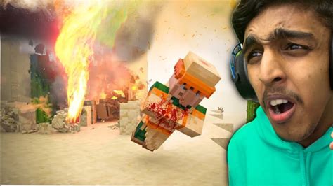 When Fire Tornado Hits Minecraft Village 😲 Youtube