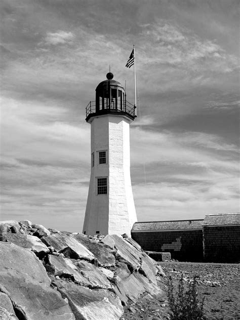 Lighthouse Black And White Photograph By Barbara Mcdevitt