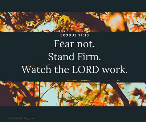 Exodus 1413 Fear Not Stand Firm Watch The Lord Work Knowing God