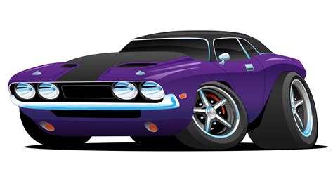 Classic American Muscle Car Cartoon Vector Illustration 373243 Vector