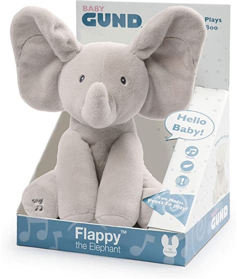 Gund Baby Animated Flappy The Elephant Stuffed Animal Plush Grey 305