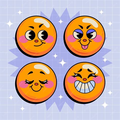 Free Vector Hand Drawn Retro Smiley Emoji Illustration