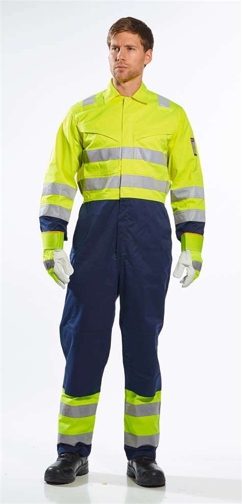 Northrock Safety Hi Vis Modaflame Coverall Singapore Yellow Navy
