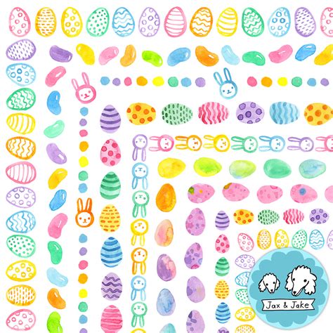 Cute Pastel Colored Easter Eggs Bottom Border Seamless Pattern Clip