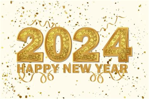 Happy New Year 2024 Golden Glitter Graphic By Pixeness · Creative Fabrica