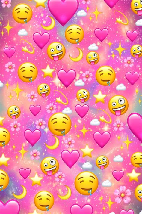 Love Hearts And Emojis Galaxy Wallpaper Emoji Wallpaper Emoji