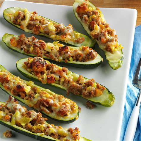 Top your salad with the zucchini pieces to add a little extra nutrition and flavor. Turkey Sausage Zucchini Boats Recipe | Taste of Home