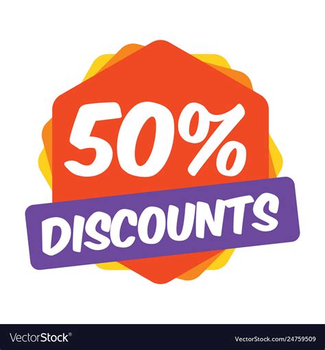 50 Off Discount Promotion Sale Sale Promo Market Vector Image