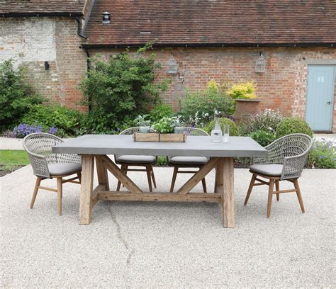Here, with pieces from her home design store, she sets one of her fabulously. Roma Polished Concrete Outdoor Dining Table - Jo Alexander