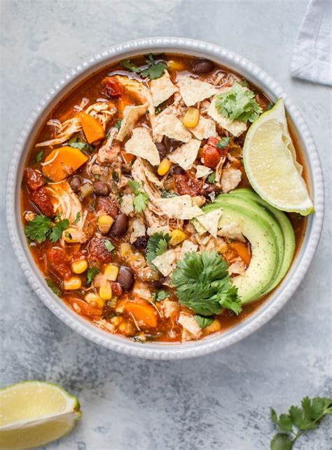 I made this in the crock pot the other night and the chicken turned out great. Crockpot Mexican Chicken Soup • Salt & Lavender