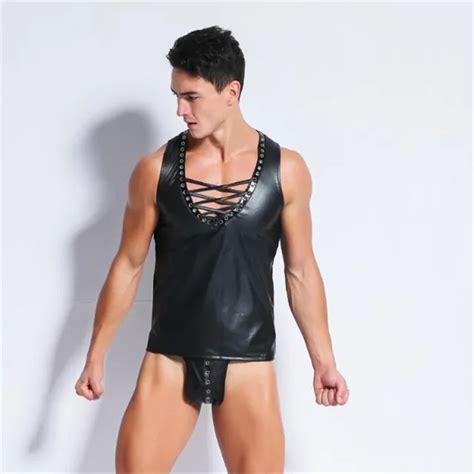 New Men S Faux Leather Tank Tops Men Tops Hip Hop Summer Tank Tops Men