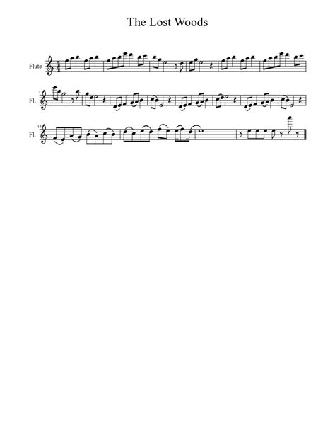 The Lost Woods Sheet Music For Flute Solo