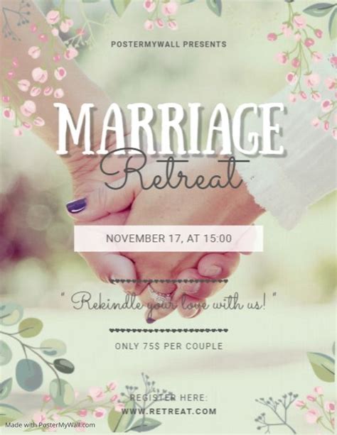 Church Couples Retreat Flyer Template Postermywall Couples Retreats