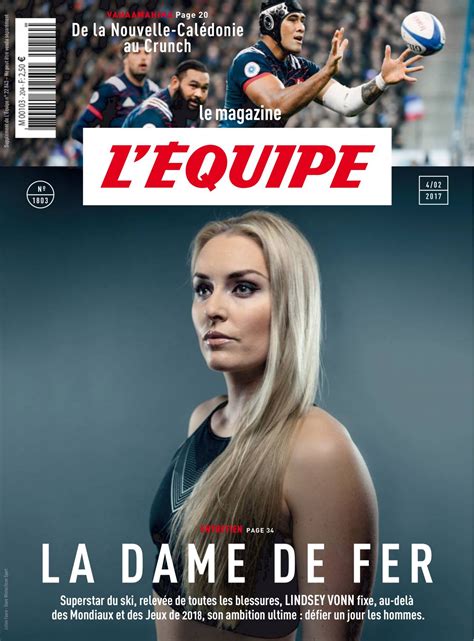 La chaîne est lancée le 3 septembre 2009 sous le nom de l'équipe tv, avant d'être renommée. Lindsey Vonn - L'equipe Magazine February 2017 Issue