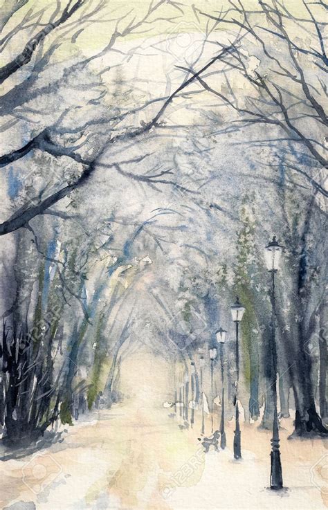 Image Result For Watercolor Showing Winter Skies Beautiful Art