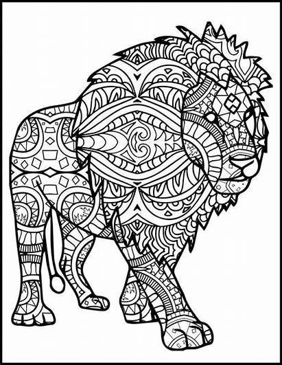 Lion Coloring Pages Mandala Adult Adults Printable