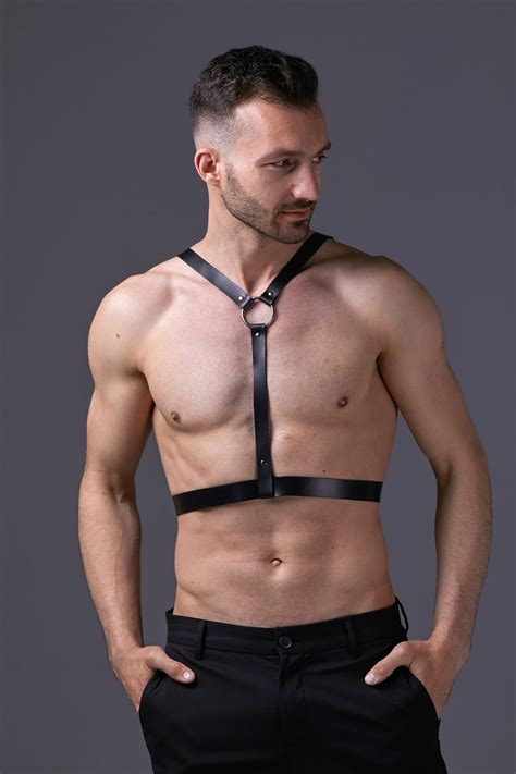 Leather Harness Men Mens Leather Harness Chest Harness Men Etsy